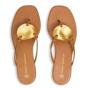 NIB Tory Burch Patos Sandals - Caramel Corn /Gold Size 9